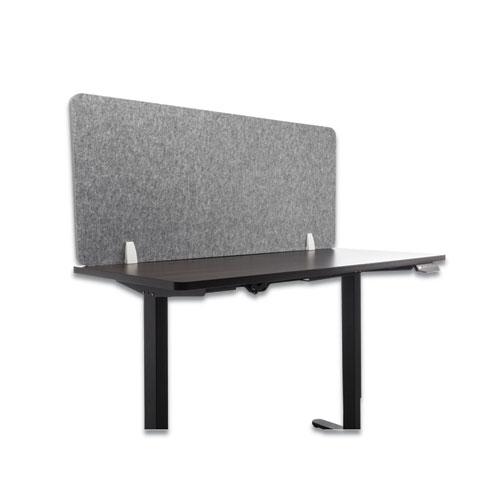 Desk Screen Cubicle Panel and Office Partition Privacy Screen, 54.5 x 1 x 23.5, Polyester, Gray. Picture 1