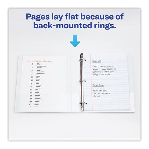Heavy-Duty Non Stick View Binder with DuraHinge and Slant Rings, 3 Rings, 1" Capacity, 11 x 8.5, White, 4/Pack. Picture 8