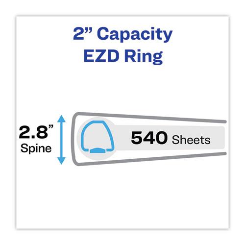 Heavy-Duty Non Stick View Binder with DuraHinge and Slant Rings, 3 Rings, 2" Capacity, 11 x 8.5, White, 4/Pack. Picture 2