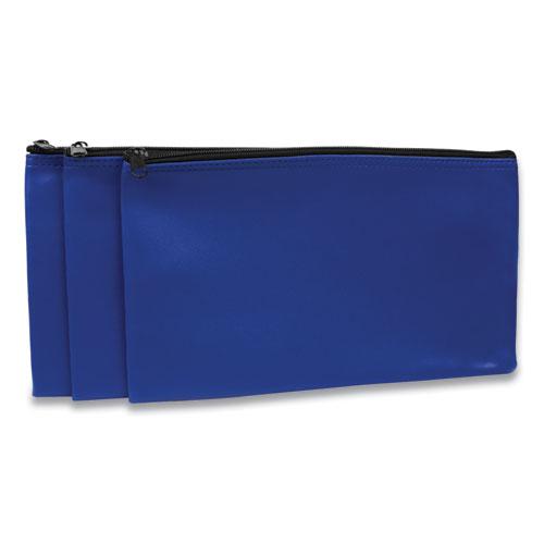 Fabric Deposit Bag, Vinyl, 5.5 x 11, Blue, 3/Pack. Picture 2