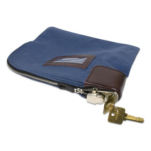 Fabric Deposit Bag, Locking, 8.5 x 11 x 1, Nylon, Blue. Picture 1