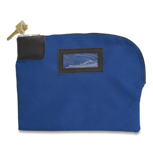 Fabric Deposit Bag, Locking, Canvas, 8.5 x 11 x 1, Blue. Picture 1