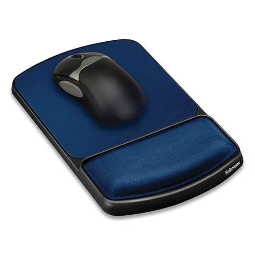 Gel Mouse Pad with Wrist Rest, 6.25 x 10.12, Black/Sapphire. Picture 2