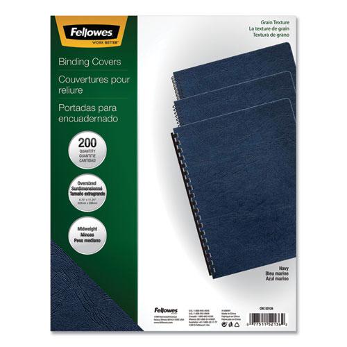 Expressions Classic Grain Texture Presentation Covers for Binding Systems, Navy, 11.25 x 8.75, Unpunched, 200/Pack. Picture 1