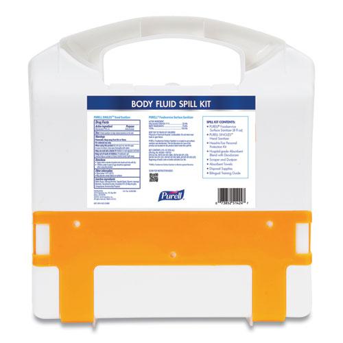 Body Fluid Spill Kit, 4.5" x 11.88" x 11.5", One Clamshell Case with 2 Single Use Refills/Carton. Picture 3