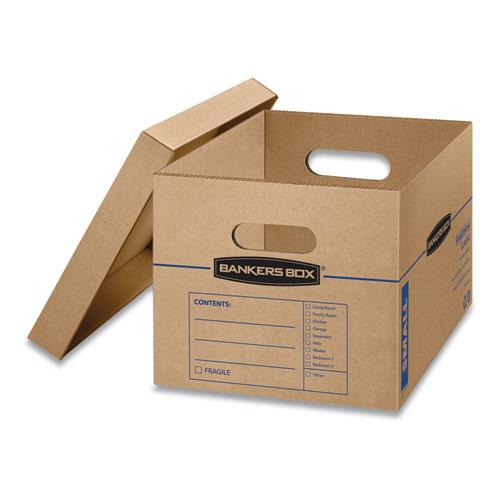 SmoothMove Classic Moving/Storage Boxes, Half Slotted Container (HSC), Small, 12" x 15" x 10", Brown/Blue, 15/Carton. Picture 2