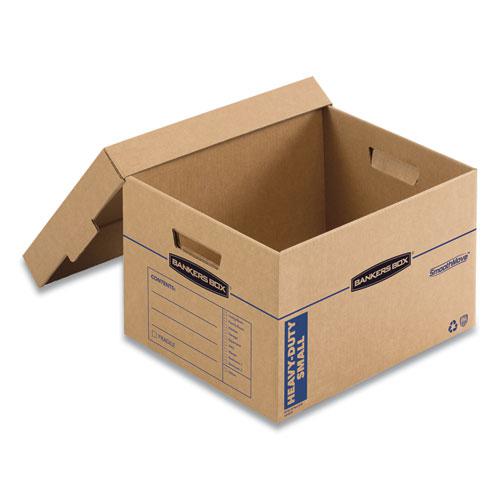 SmoothMove Maximum Strength Moving Boxes, Half Slotted Container (HSC), Small, 15" x 15" x 12", Brown/Blue, 8/Pack. Picture 2