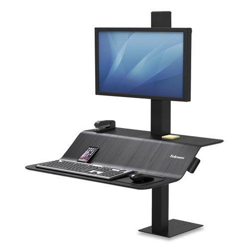 Lotus VE Sit-Stand Workstation, 29" x 28.5" x 27.5" to 42.5", Black. Picture 1