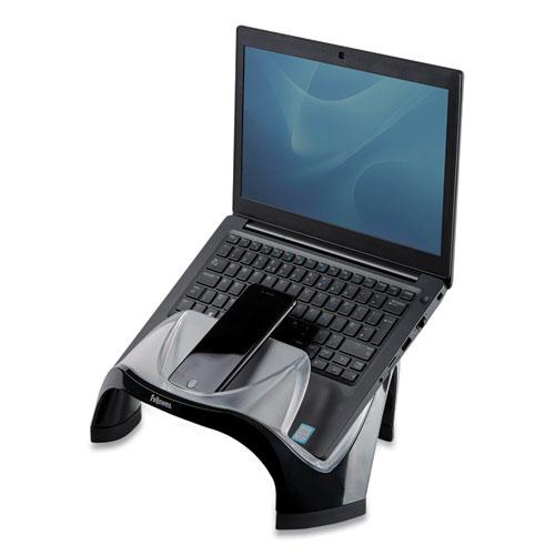 Smart Suites Laptop Riser with USB, 13.13" x 10.63" x 7.5", Black/Clear. Picture 1
