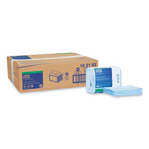 Small Pack Foodservice Cloth, 1-Ply, 11.75 x 14.75, Unscented, Blue/White, 80/Poly Pack, 4 Packs/Carton. Picture 1