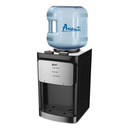 Counter Top Thermoelectric Hot and Cold Water Dispenser, 3 to 5 gal, 12 x 13 x 20, Black. The main picture.