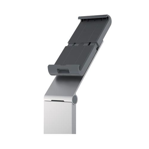 Wall-Mounted Tablet Holder, Silver/Charcoal Gray. Picture 2