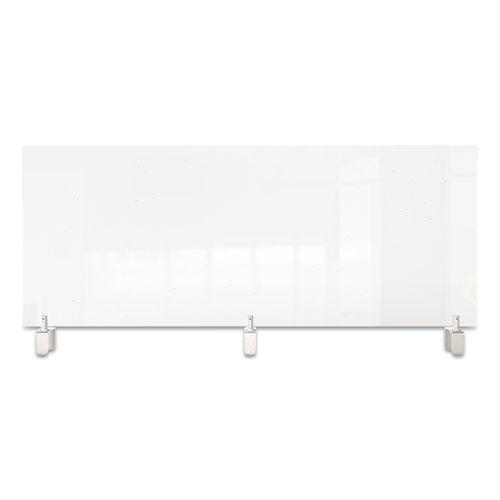 Clear Partition Extender with Attached Clamp, 48 x 3.88 x 18, Thermoplastic Sheeting. Picture 2