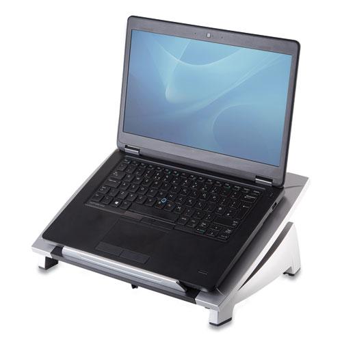 Office Suites Laptop Riser, 15.13" x 11.38" x 4.5" to 6.5", Black/Silver, Supports 10 lbs. Picture 1