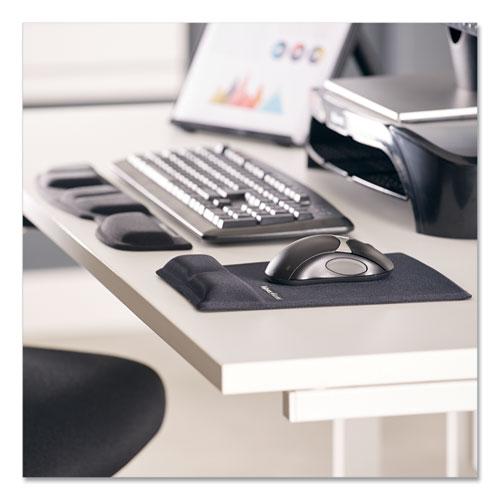 Ergonomic Memory Foam Wrist Rest with Attached Mouse Pad, 8.25 x 9.87, Black. Picture 2