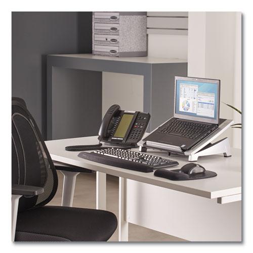 Office Suites Laptop Riser, 15.13" x 11.38" x 4.5" to 6.5", Black/Silver, Supports 10 lbs. Picture 4