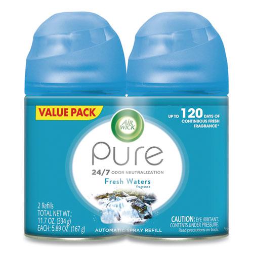 Freshmatic Ultra Spray Refill, Fresh Waters, 5.89 oz Aerosol Spray, 2/Pack 3 Packs/Carton. Picture 1