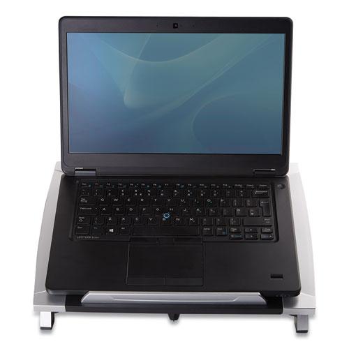 Office Suites Laptop Riser, 15.13" x 11.38" x 4.5" to 6.5", Black/Silver, Supports 10 lbs. Picture 3