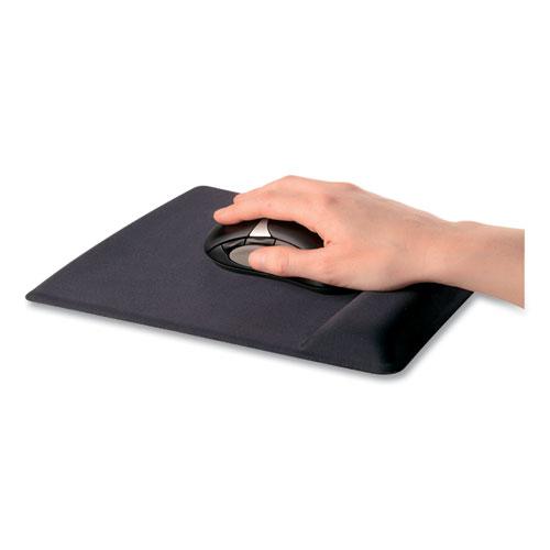 Ergonomic Memory Foam Wrist Support with Attached Mouse Pad, 8.25 x 9.87, Black. Picture 2