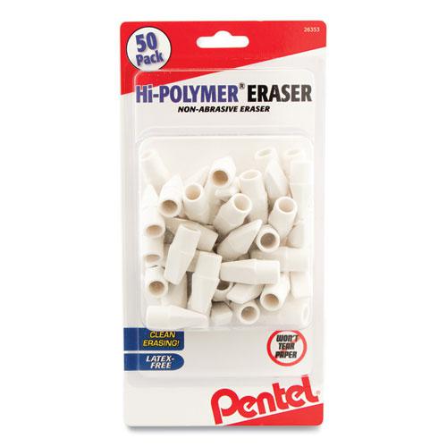Hi-Polymer Cap Eraser, For Pencil Marks, White, 50/Pack. Picture 1
