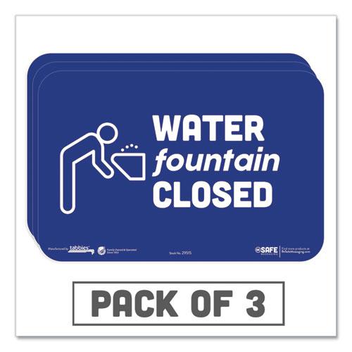 BeSafe Messaging Education Wall Signs, 9 x 6,  "Water Fountain Closed", 3/Pack. Picture 1