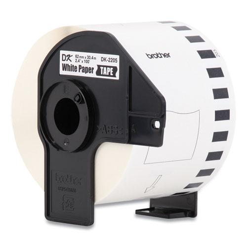 Continuous Paper Label Tape, 2.4" x 100 ft, White, 24 Rolls/Pack. Picture 3