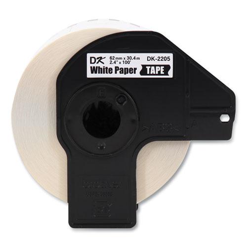 Continuous Paper Label Tape, 2.4" x 100 ft, White, 24 Rolls/Pack. Picture 2