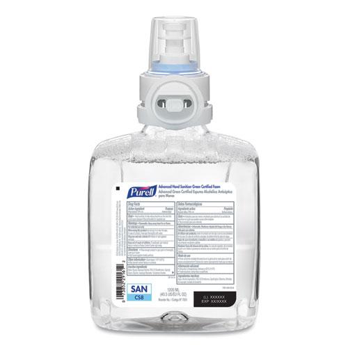 Advanced Hand Sanitizer Green Certified Foam Refill, For CS8 Dispensers, 1,200 mL, Fragrance-Free, 2/Carton. Picture 1