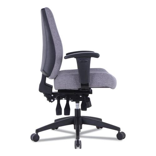 Alera Wrigley Series 24/7 High Performance Mid-Back Multifunction Task Chair, Supports Up to 275 lb, Gray, Black Base. Picture 3