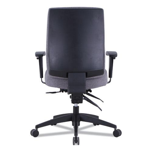 Alera Wrigley Series 24/7 High Performance Mid-Back Multifunction Task Chair, Supports Up to 275 lb, Gray, Black Base. Picture 2