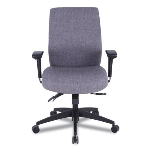Alera Wrigley Series 24/7 High Performance Mid-Back Multifunction Task Chair, Supports Up to 275 lb, Gray, Black Base. Picture 4