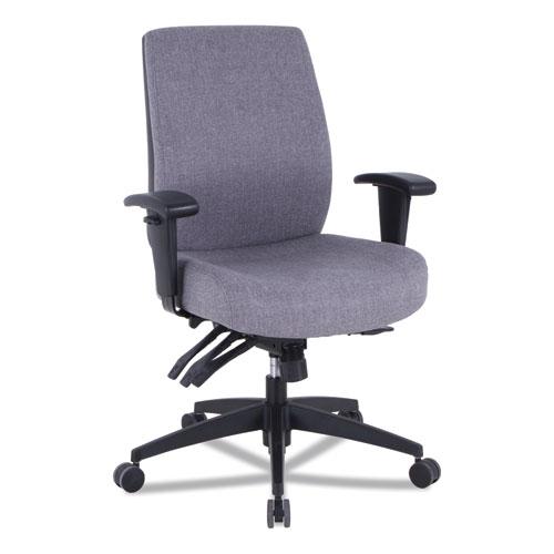 Alera Wrigley Series 24/7 High Performance Mid-Back Multifunction Task Chair, Supports Up to 275 lb, Gray, Black Base. Picture 1