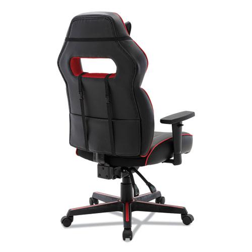 Racing Style Ergonomic Gaming Chair, Supports 275 lb, 15.91" to 19.8" Seat Height, Black/Red Trim Seat/Back, Black/Red Base. Picture 5