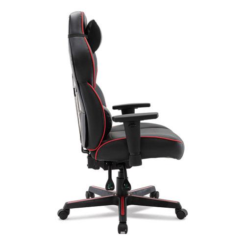 Racing Style Ergonomic Gaming Chair, Supports 275 lb, 15.91" to 19.8" Seat Height, Black/Red Trim Seat/Back, Black/Red Base. Picture 2