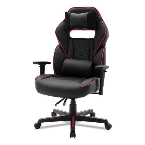 Racing Style Ergonomic Gaming Chair, Supports 275 lb, 15.91" to 19.8" Seat Height, Black/Red Trim Seat/Back, Black/Red Base. Picture 8