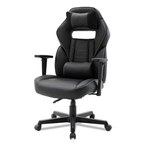Racing Style Ergonomic Gaming Chair, Supports 275 lb, 15.91" to 19.8" Seat Height, Black/Gray Trim Seat/Back, Black/Gray Base. Picture 7