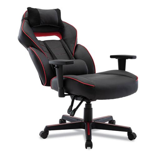 Racing Style Ergonomic Gaming Chair, Supports 275 lb, 15.91" to 19.8" Seat Height, Black/Red Trim Seat/Back, Black/Red Base. Picture 7