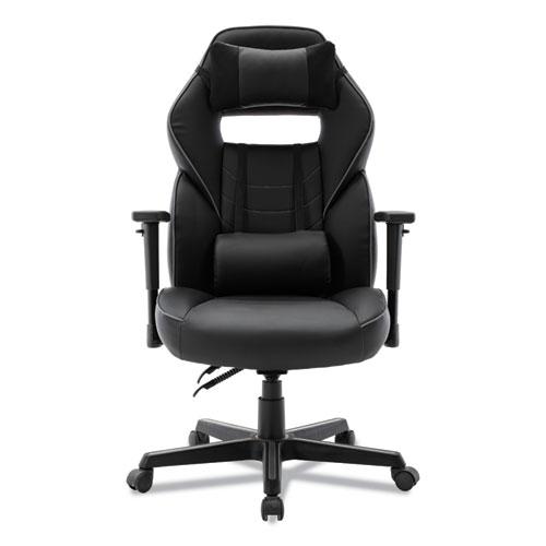 Racing Style Ergonomic Gaming Chair, Supports 275 lb, 15.91" to 19.8" Seat Height, Black/Gray Trim Seat/Back, Black/Gray Base. Picture 2