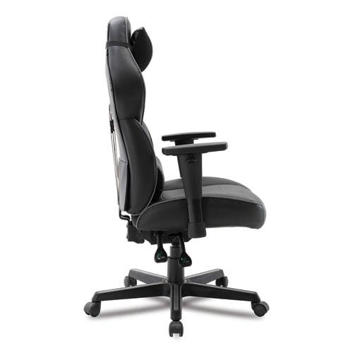 Racing Style Ergonomic Gaming Chair, Supports 275 lb, 15.91" to 19.8" Seat Height, Black/Gray Trim Seat/Back, Black/Gray Base. Picture 4