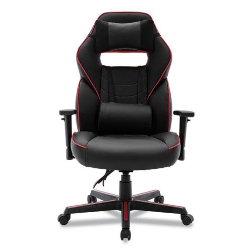 Racing Style Ergonomic Gaming Chair, Supports 275 lb, 15.91" to 19.8" Seat Height, Black/Red Trim Seat/Back, Black/Red Base. Picture 3