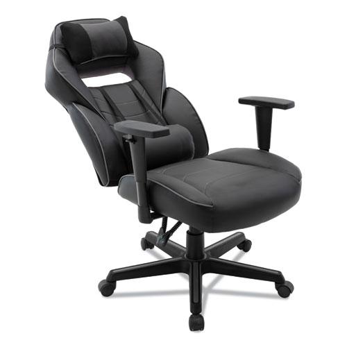 Racing Style Ergonomic Gaming Chair, Supports 275 lb, 15.91" to 19.8" Seat Height, Black/Gray Trim Seat/Back, Black/Gray Base. Picture 8