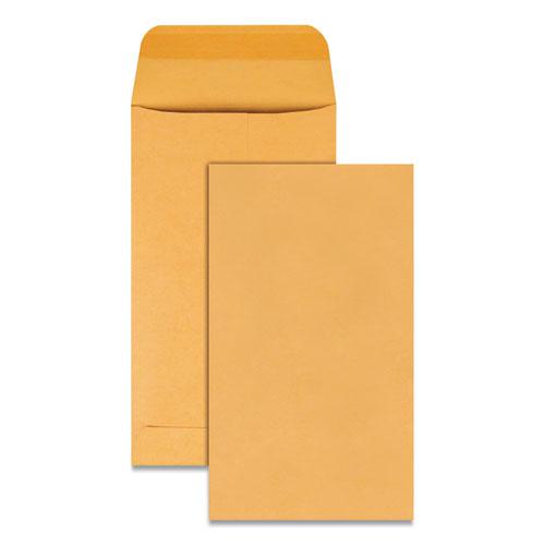 Kraft Coin and Small Parts Envelope, 20 lb Bond Weight Kraft, #5 1/2, Square Flap, Gummed Closure, 3.13 x 5.5, Brown, 500/Box. Picture 1