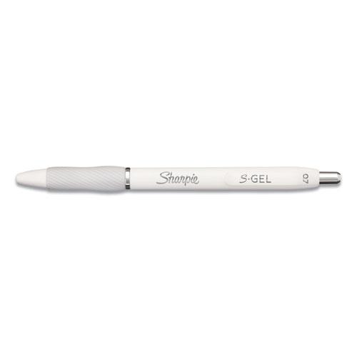 S-Gel Fashion Barrel Gel Pen, Retractable, Medium 0.7 mm, Black Ink, Pearl White Barrel, Dozen. Picture 2