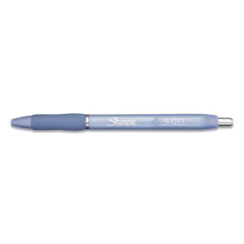 S-Gel Fashion Barrel Gel Pen, Retractable, Medium 0.7 mm, Black Ink, Frost Blue Barrel, Dozen. Picture 3