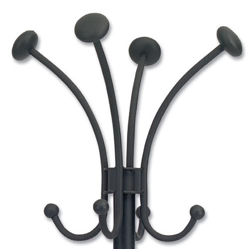 Viena Coat Stand, Eight Knobs, Steel, 16w x 16d x 70.5h, Black. Picture 2
