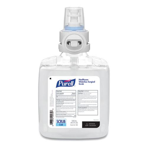 Waterless Surgical Scrub Gel Hand Sanitizer, 1,200 mL Refill Bottle, Fragrance-Free, For CS-8 Dispenser, 2/Carton. Picture 8