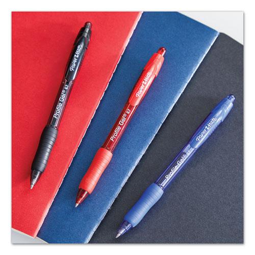 Profile Gel Pen, Retractable, Medium 0.7 mm, Black Ink, Translucent Black Barrel, Dozen. Picture 6