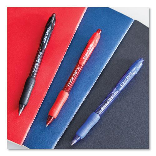 Profile Gel Pen, Retractable, Medium 0.7 mm, Red Ink, Translucent Red Barrel, Dozen. Picture 2