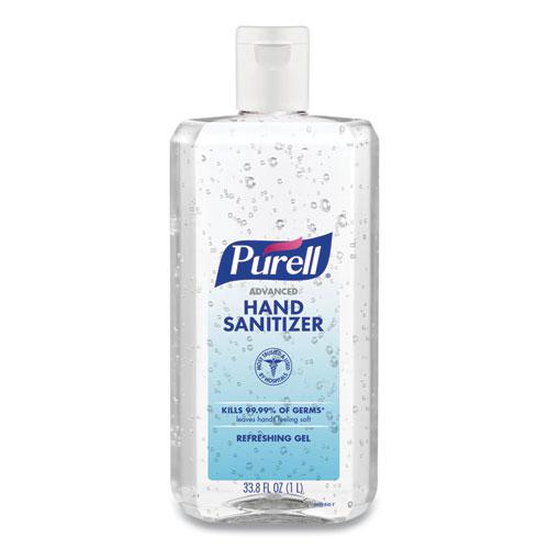 Advanced Refreshing Gel Hand Sanitizer, 1 L Flip Cap Bottle, Clean Scent, 4/Carton. Picture 3