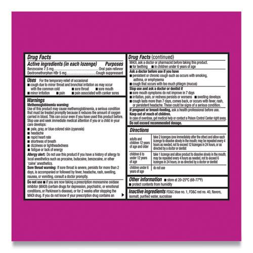 Sore Throat and Cough Lozenges, Mixed Berry, 16/Pack, 24 Packs/Carton. Picture 3
